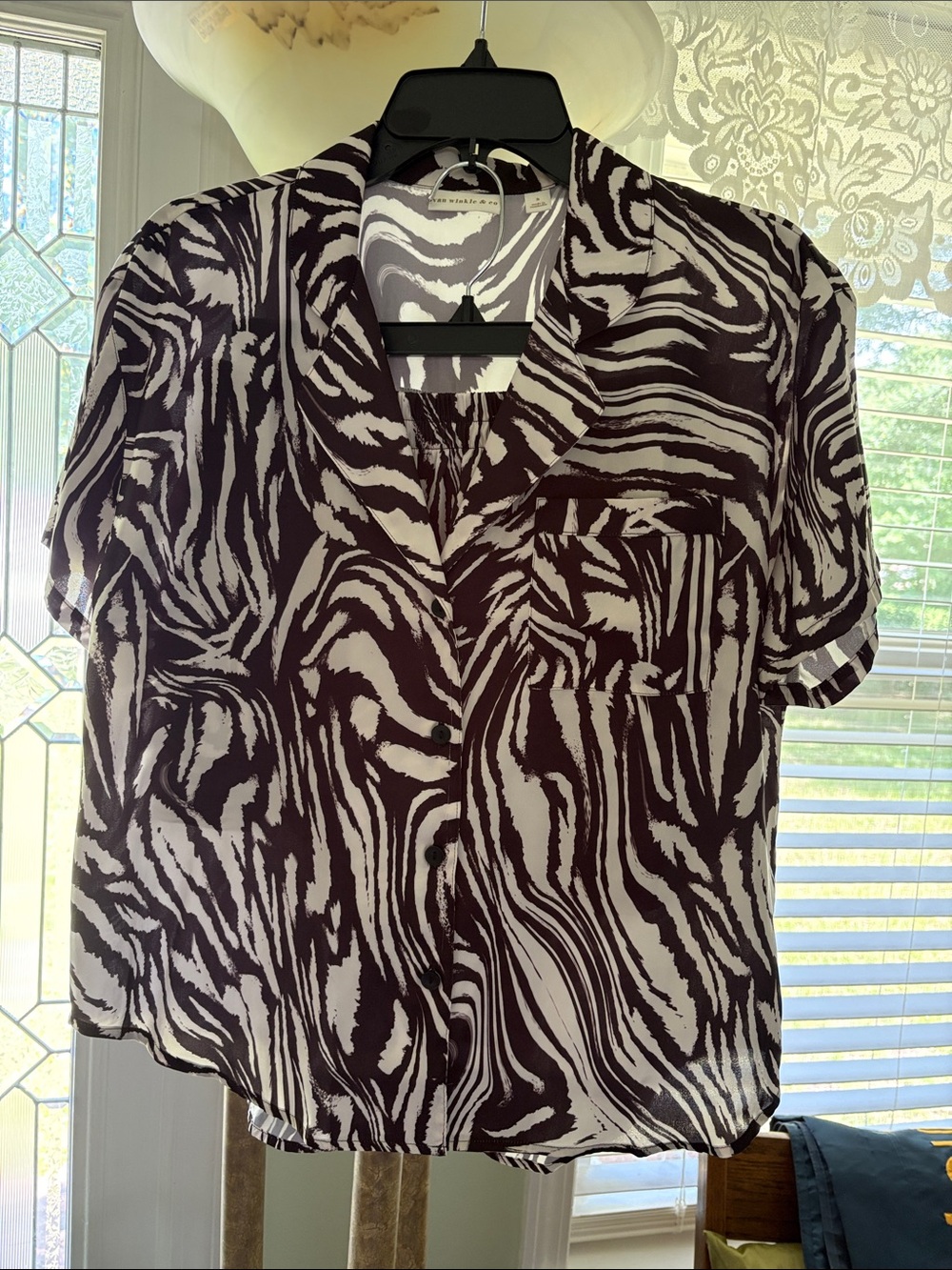 Zebra-Print Short Sleeve Van Winkle & Co Top & Shorts